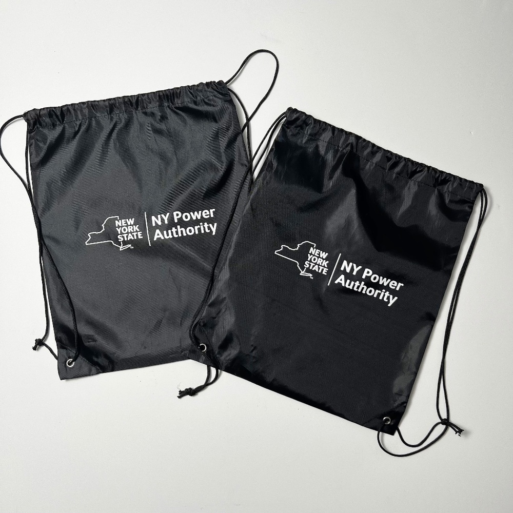 New York State NY Power Authority Drawstring Back Pack Gym Bag Sack x2